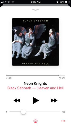 iOS Music screenshot: Neon Knights by Black Sabbath