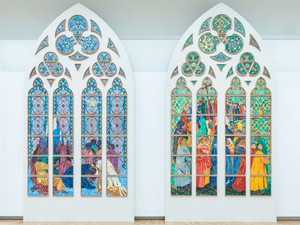 Colorful stained-glass window designs