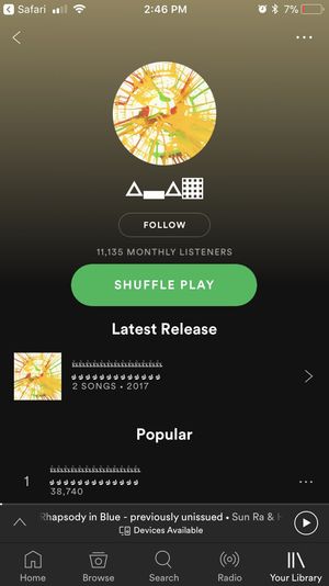 A screenshot of the Spotify artist page for “△▃△▓”
