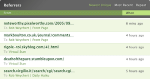 Mint Referrers pane