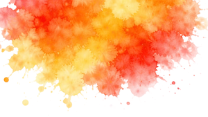 A bright splash of watercolor texture in reds, oranges, and yellows